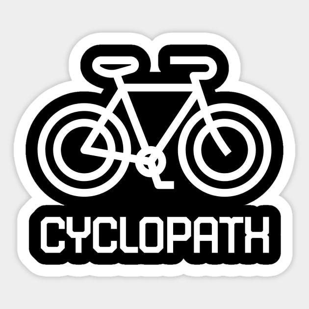 Cyclopath biking designs Sticker by Baldodesign LLC.